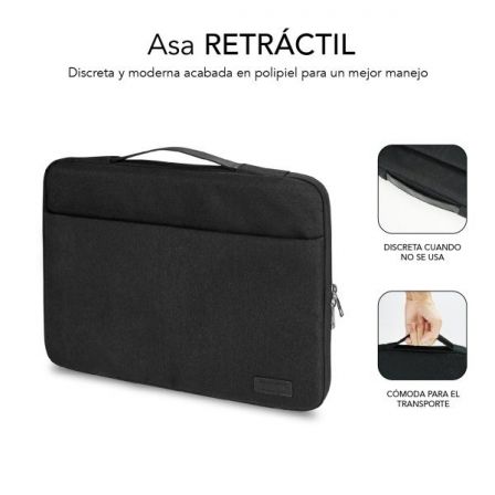SUBBLIM Funda Elegant para Portátil hasta 15.6'', Negro